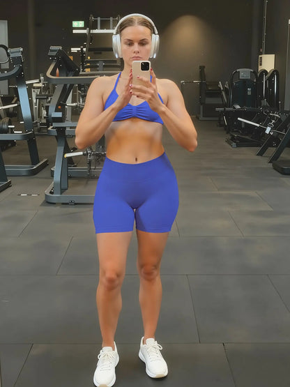 New Women'S Sporty Yoga Set, High-Waist Tight-Fitting Shorts and Tank Top, Summer Fitness for Running and Gym