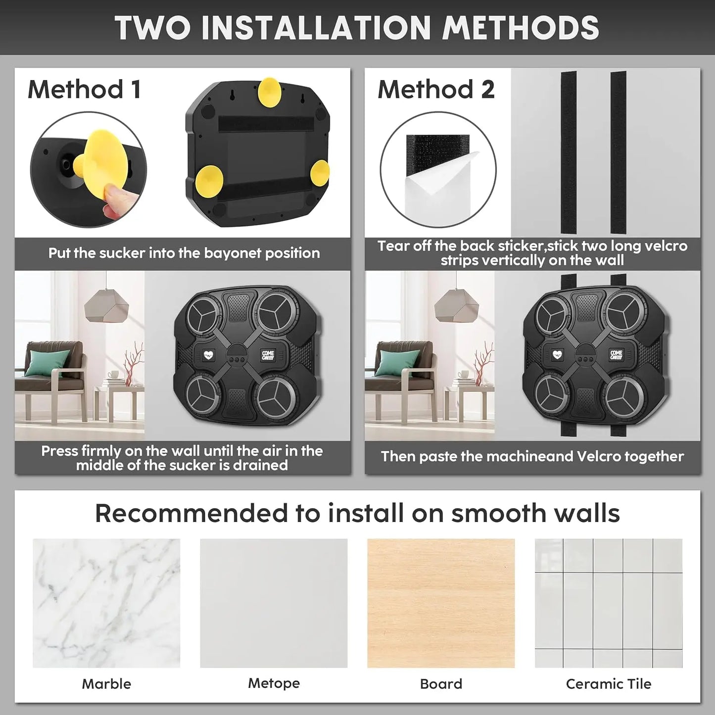 Music Boxing Four-Target Training Machine with Gloves - Wall Mount Fun Fitness for Kids,Music Boxing Machine，Boxing， Wall Mount Boxing Machine - Smart Fun Fitness Gear for All Ages,Interactive Boxing Trainer - Enhance Workout Fun with Free Boxing Gloves