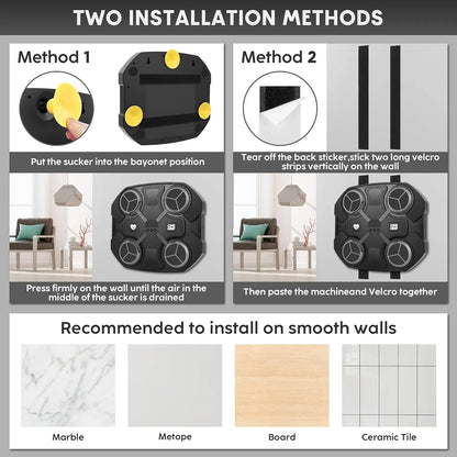 Music Boxing Four-Target Training Machine with Gloves - Wall Mount Fun Fitness for Kids,Music Boxing Machine，Boxing， Wall Mount Boxing Machine - Smart Fun Fitness Gear for All Ages,Interactive Boxing Trainer - Enhance Workout Fun with Free Boxing Gloves