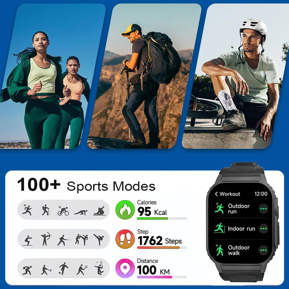 [Buy 1 Get 1] 2026 New Arrival Touchscreen Smartwatch W/ Bluetooth Calling – 2.02” HD Display, Outdoor Fitness & Health Tracking, Multi-Sport Wristwatch