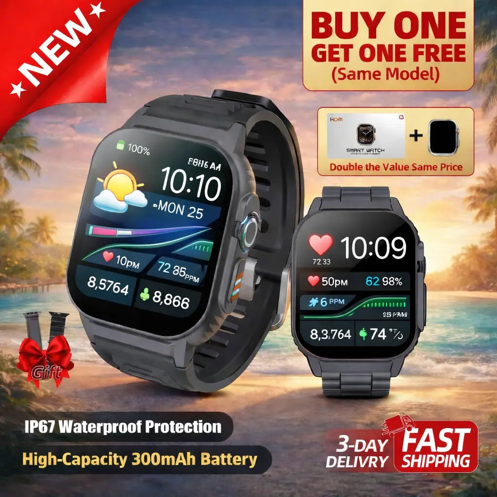[Buy 1 Get 1] 2026 New Arrival Touchscreen Smartwatch W/ Bluetooth Calling – 2.02” HD Display, Outdoor Fitness & Health Tracking, Multi-Sport Wristwatch