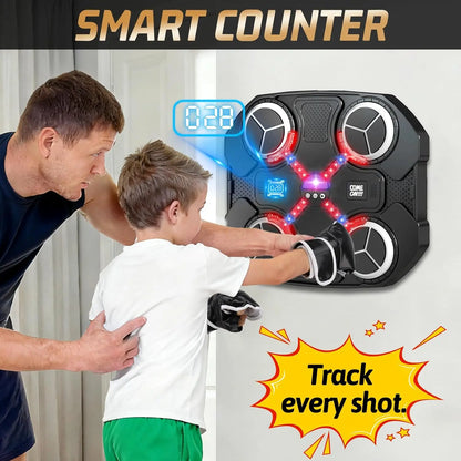 Music Boxing Four-Target Training Machine with Gloves - Wall Mount Fun Fitness for Kids,Music Boxing Machine，Boxing， Wall Mount Boxing Machine - Smart Fun Fitness Gear for All Ages,Interactive Boxing Trainer - Enhance Workout Fun with Free Boxing Gloves